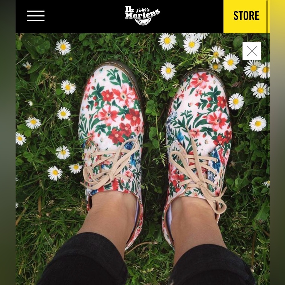 Dr Martens Gizelle Secret Garden Floral Canvas Oxfords Spring Womens US 6 NO BOX